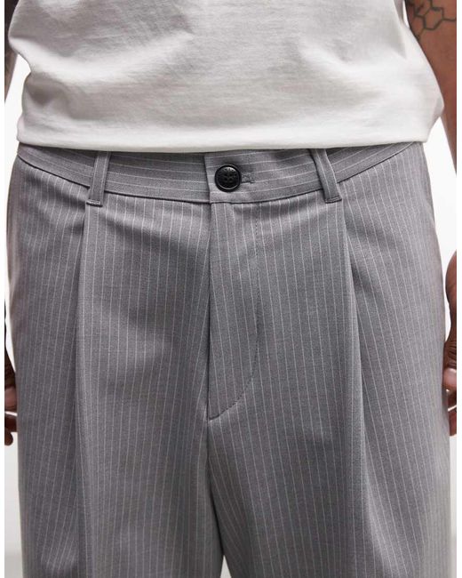 Weekday Gray Uno Loose Fit Tailored Shorts for men