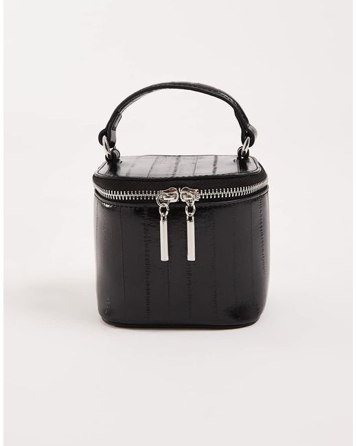 ASOS Black Structured Vanity Cross Body Bag With Adjustable Strap