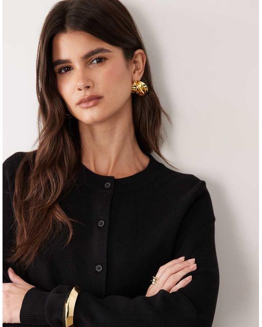 ASOS Black Compact Knit Boxy Cardigan Co-Ord