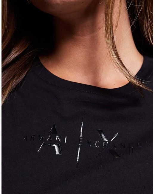 ARMANI EXCHANGE Blue Central Logo T-shirt