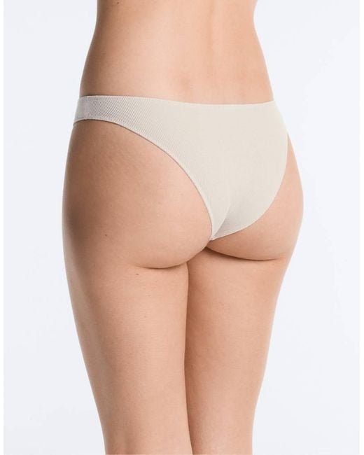 Oysho Blue 5 Cotton Rib U-Cut Brazilian Briefs