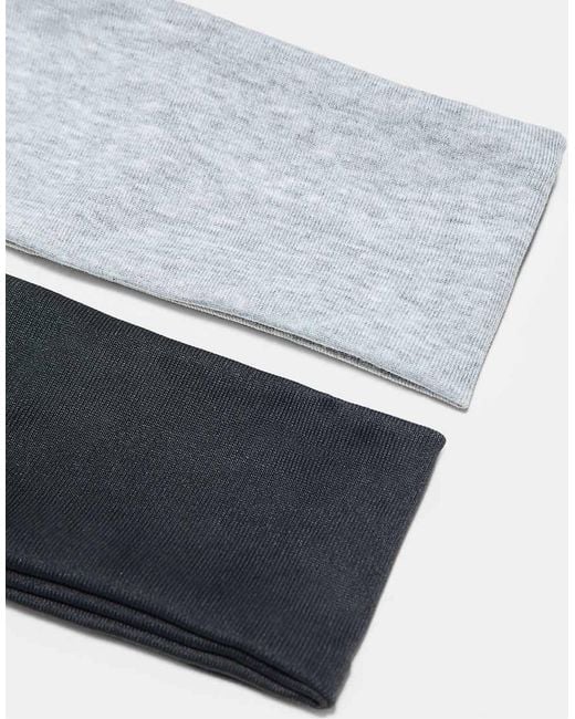 Stradivarius Blue Set Of 2 Plain Elasticated Headbands
