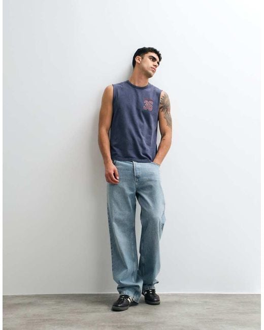 Abercrombie & Fitch Blue Oversized Tank Top for men