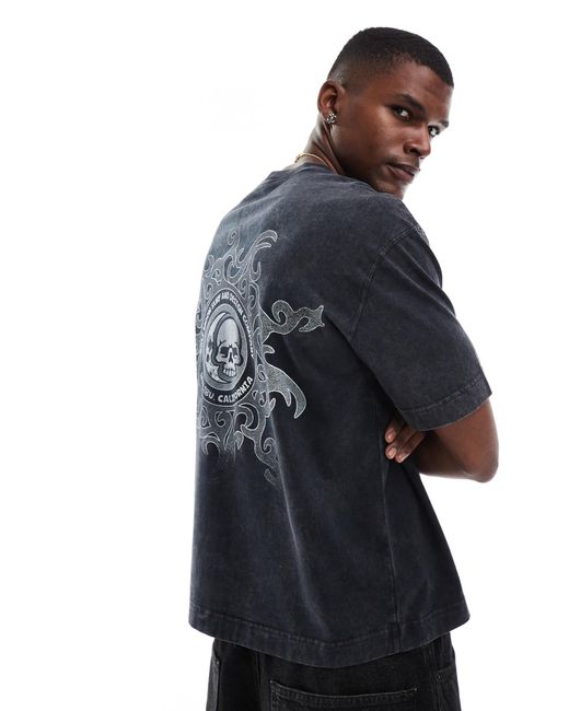 T-shirt court coupe carrée avec imprimé au dos Hollister pour homme en coloris Gray