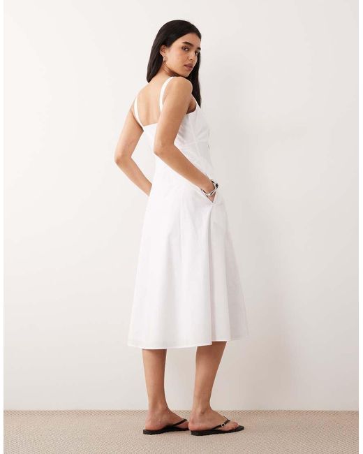 Calvin Klein Pink Cotton Poplin Midi Dress