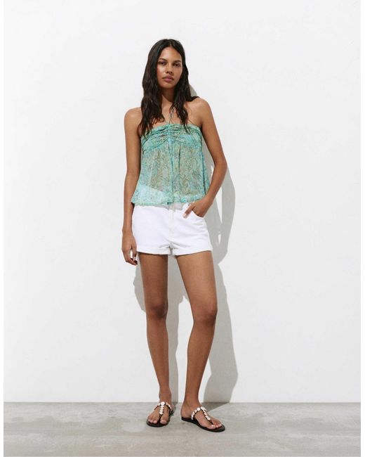 Top froncé orné Pull&Bear en coloris Green
