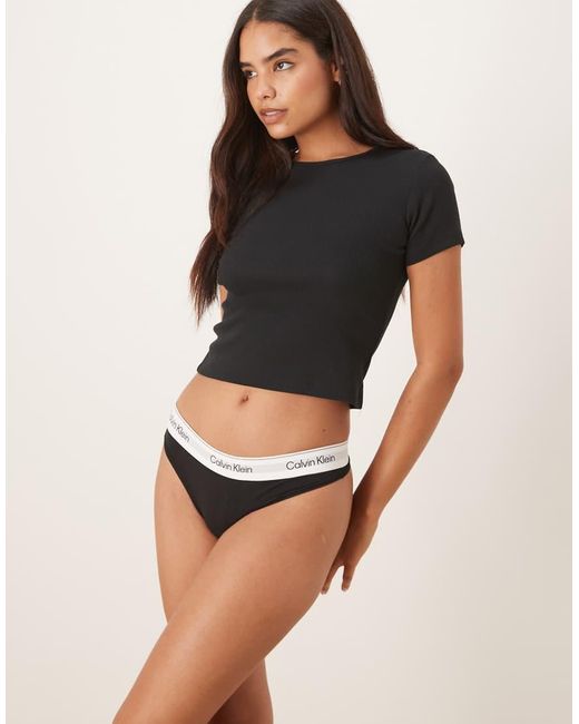 Calvin Klein Black Icon Cotton Modal Thong