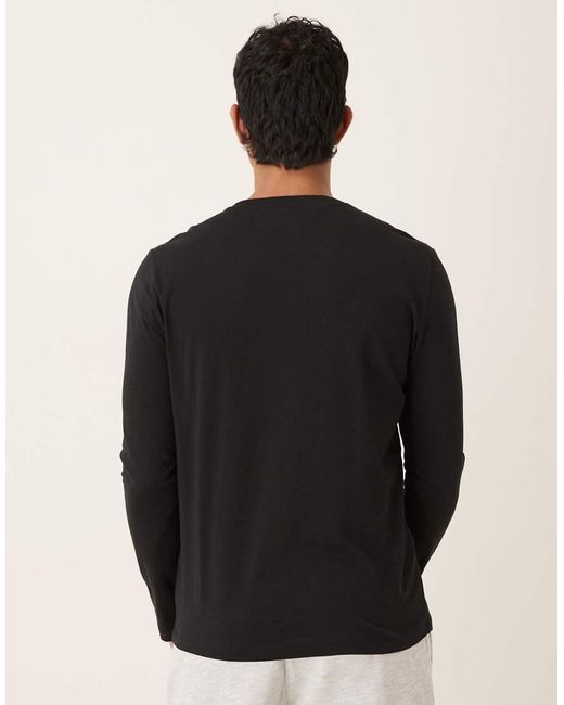 Polo Ralph Lauren Black Cotton Jersey Lounge Long Sleeve T-shirt for men