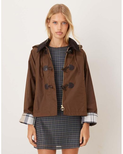 Barbour Brown Myra Wax Duffle Jacket