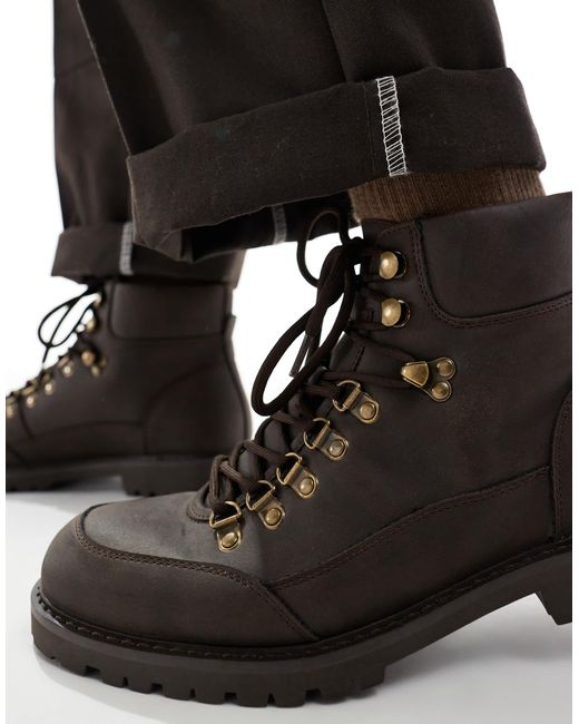 SEQWL Black Lace Up Boots With Contrast Laces for men