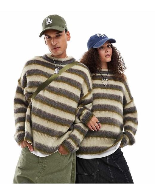 Reclaimed (vintage) Multicolor Unisex Oversized Stripe Jumper
