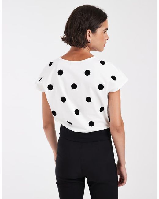 Fred Perry Natural X Amy Winehouse Flocked Polka Dot Top