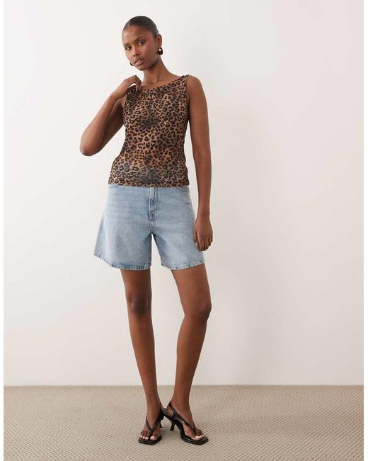 ASOS Blue Sheer Mesh Tank Top