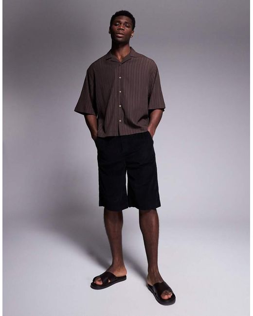Camicia Squadrata Oversize Testurizzata di ASOS in Gray da Uomo