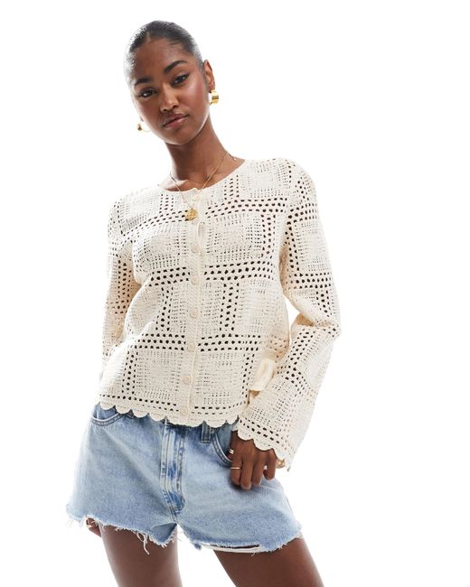 Object White Crochet Cardigan