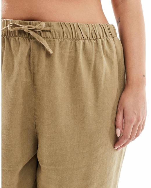 ONLY Metallic Linen Mix Pull On Pants