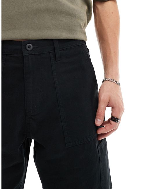 ASOS Black Cargo Longer Length Shorts for men