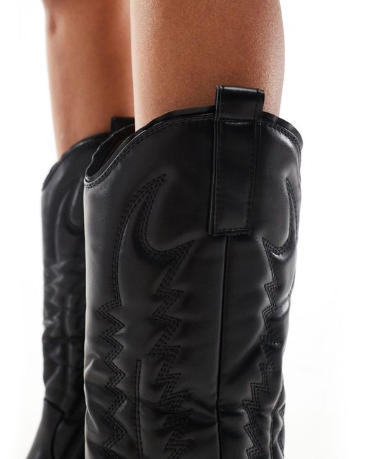 Truffle Collection Black Heeled Western Boots