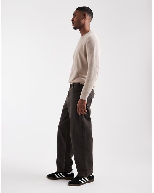 ASOS Brown Co-ord Loose Straight Jeans for men