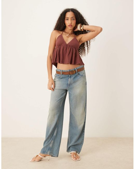 ASOS Red Crinkle Cami Top