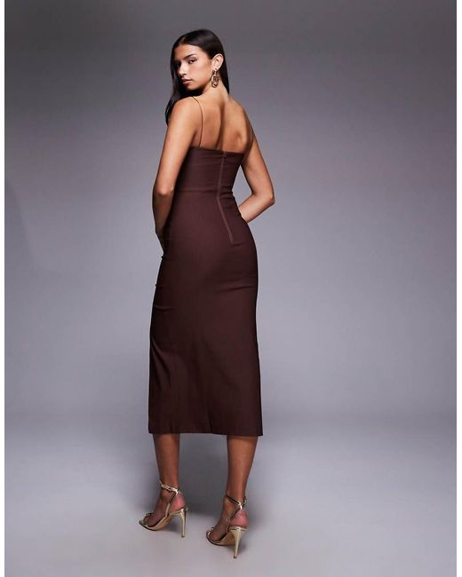 Vesper Purple Strappy Midaxi Dress With Bust Detail