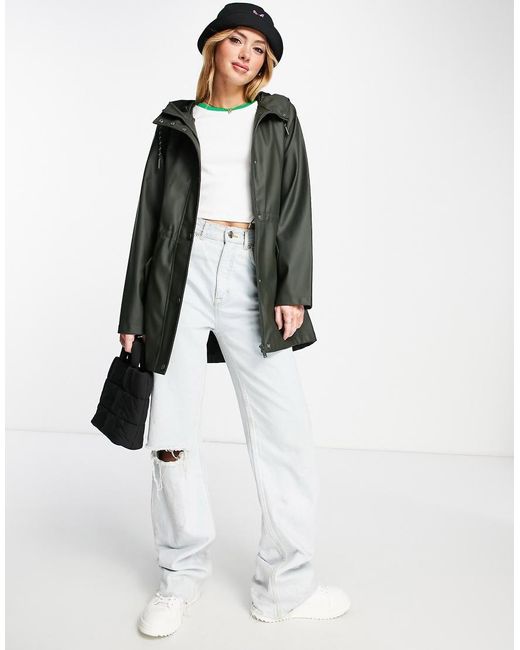 Vero Moda Green Coated Jacket With Hood
