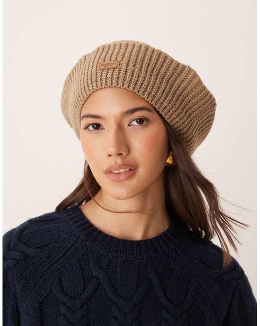 Barbour Blue Beldon Knitted Beret Hat