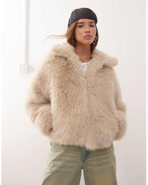 Noisy May Natural Faux Fur Jacket