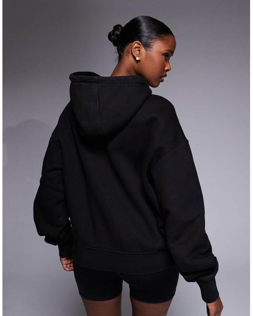 4505 Black Icon Rest Day Heavyweight 440gsm Cotton Cocoon Oversized Hoodie