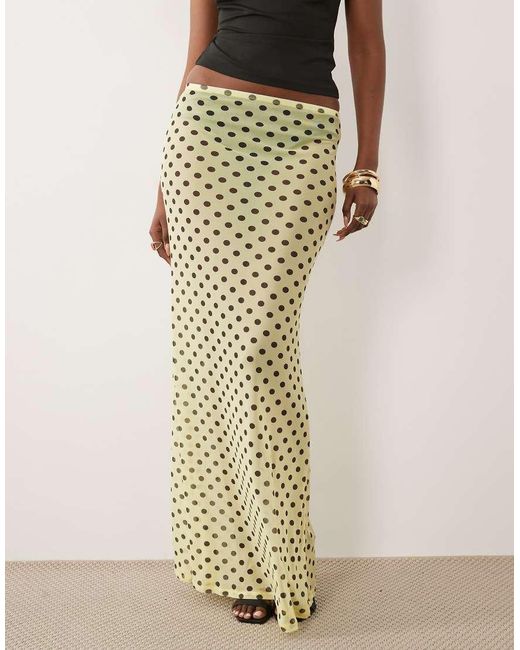 ASOS Metallic Printed Sheer Mesh Maxi Skirt