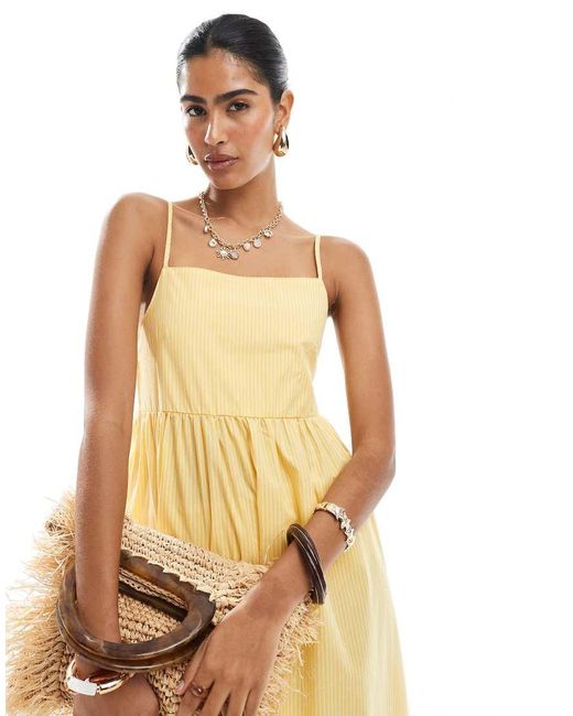 Pieces Metallic Cami Midi Dress
