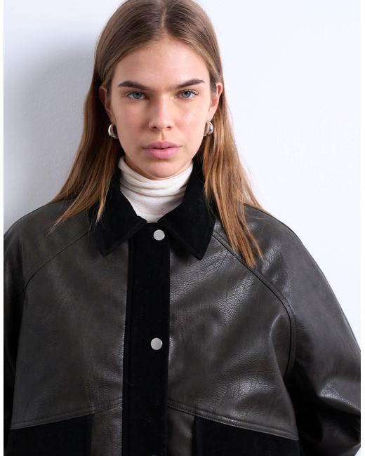 TOPSHOP Gray – jacke aus kunstleder