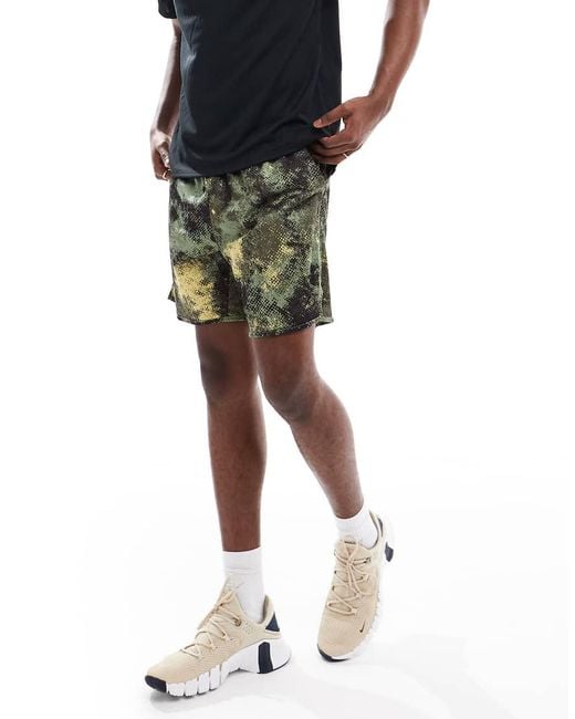 Nike Blue Camo Print 7 Inch Shorts for men