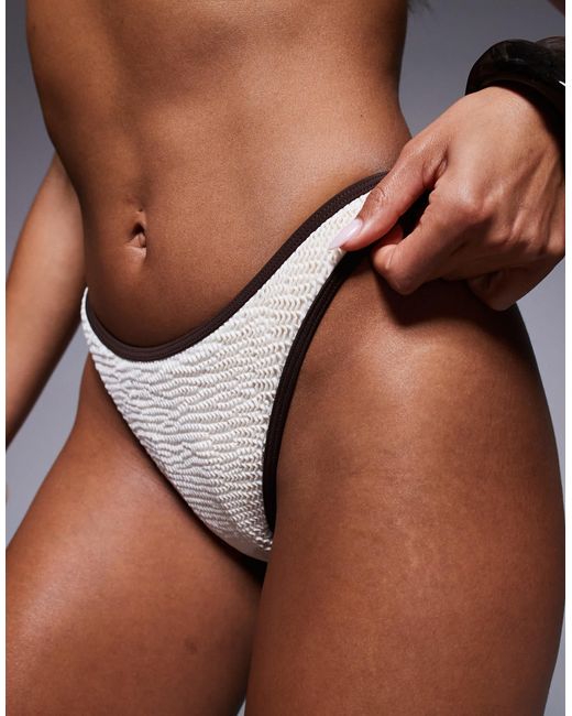 Moda Minx Black Scrunch Contrast Binding Brazilian Bikini Bottom