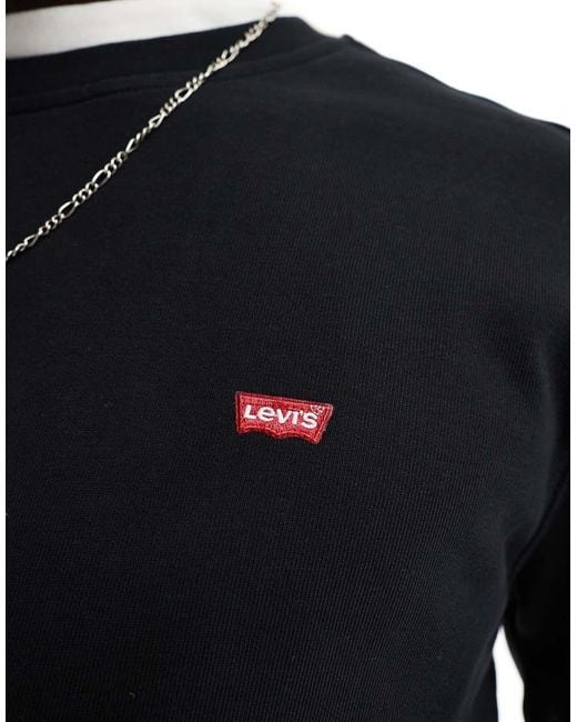 Levi's Black Levi' Original Hallmark Logo Sweatshirt for men