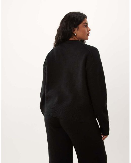 ASOS Black Asos Design Curve Boxy Jumper With Side Split Detail