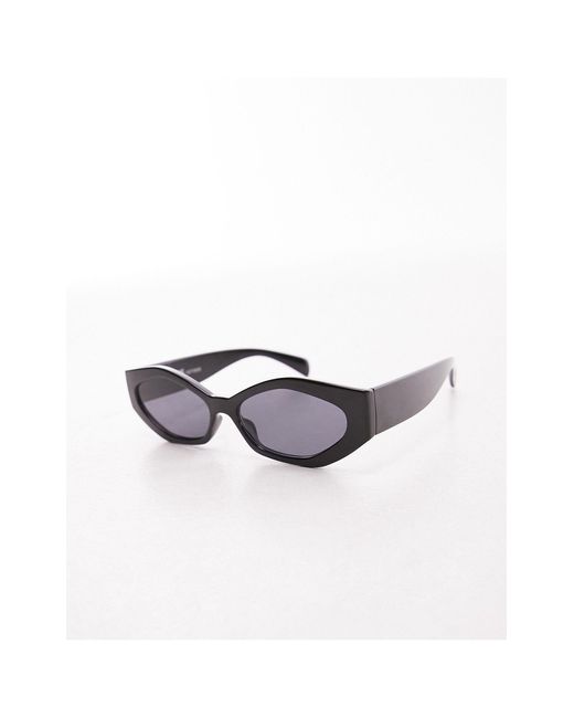 TOPSHOP Blue Cosmo Rectangular Cat Eye Sunglasses