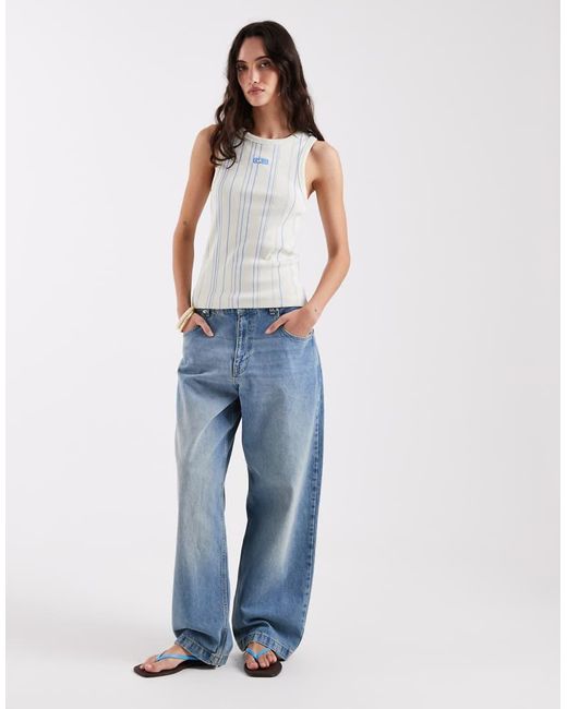 laagam White Embroidered Tank