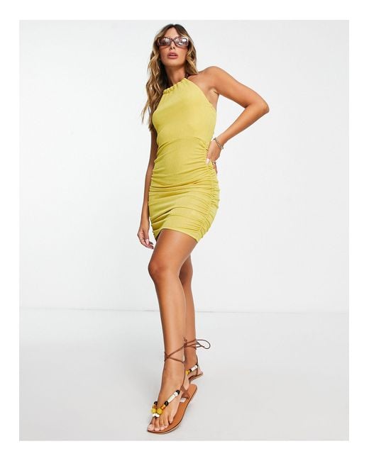 River Island Chain Halter Neck Mini Dress in Orange Lyst