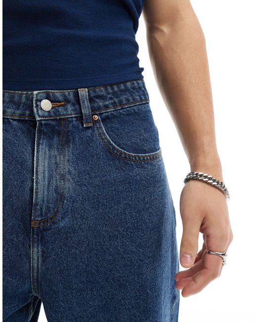 ASOS Blue Oversized Tapered Jeans for men