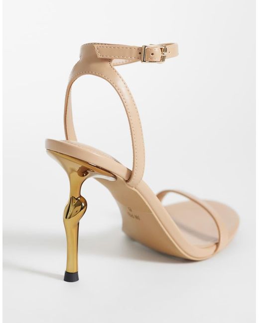 JW PEI White Alivia Heeled Sandals With Metal Heel