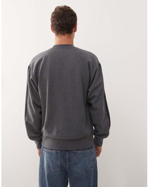 Adidas Originals Gray Adidas Sportswear Three Stripe Fleece Sweatshirt for men