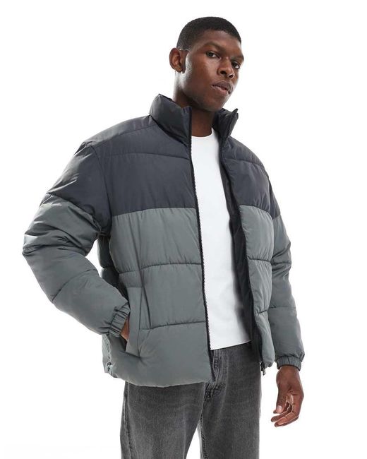 Jack & Jones Gray Puffer Jacket for men