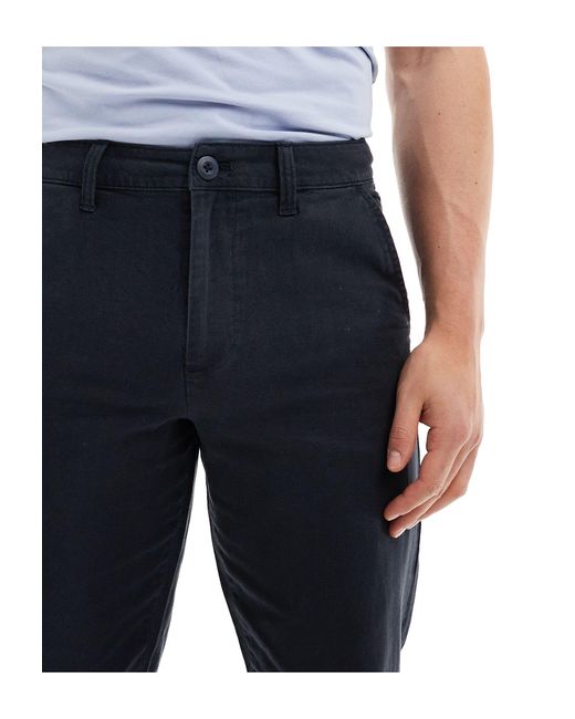 Pantalon chino décontracté en lin ASOS pour homme en coloris Blue