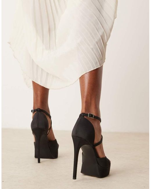 ASOS Black Neptune Platform Heeled Sandals