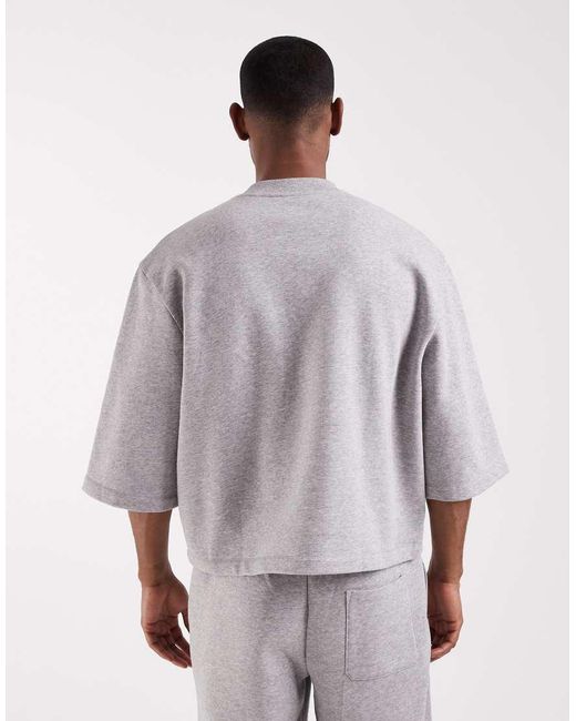 ASOS Gray Relaxed Short Sleeve Sweatshirt for men