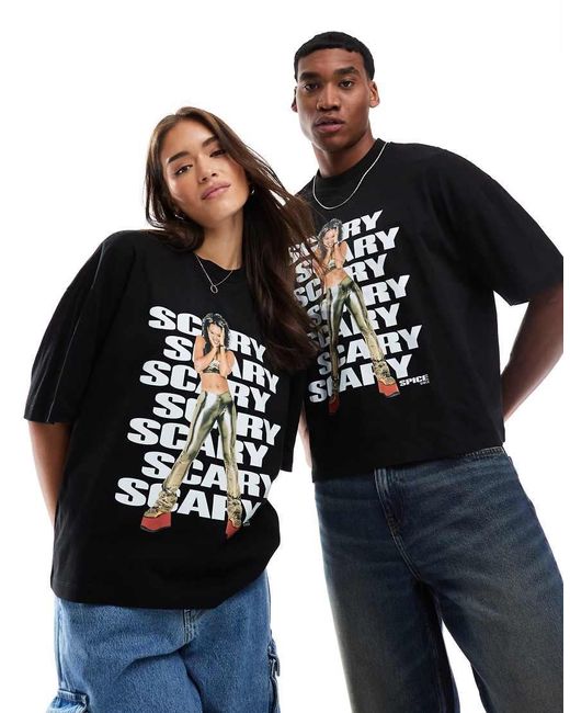 ASOS Black Oversized Boxy Scary Spice Girls T-shirt