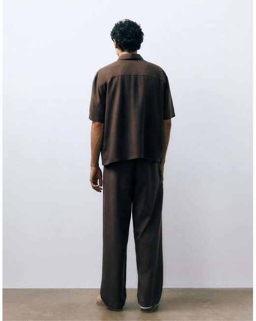 Pull&Bear Black Tailored Fit Jogger Trousers for men