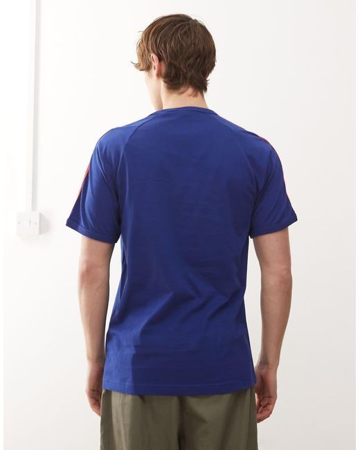 Adidas Originals Blue 3-Stripes Tee for men