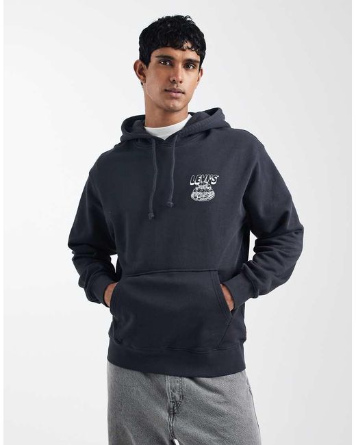 Levi's Blue Back Graphic Relaxed Hoodie for men